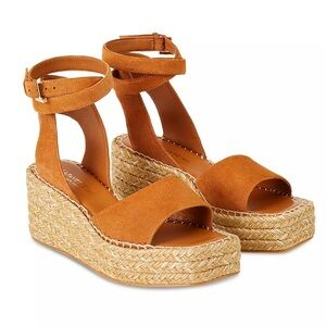 Lafayette 148 New‎ York Margot Espadrille Wedge Suede sz 39.5 NWoB
